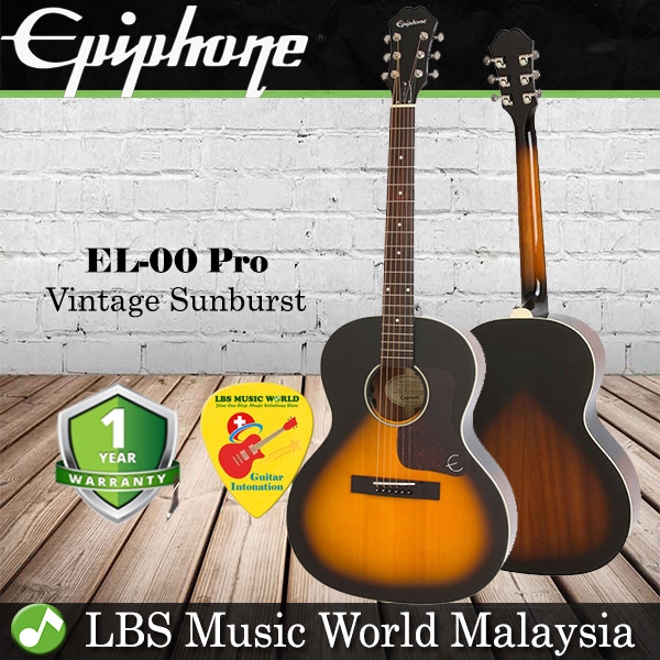 Epiphone El 00 Pro Acoustic Electric Guitar With Built In Pickup Vintage Sunburst El00 Shopee Malaysia