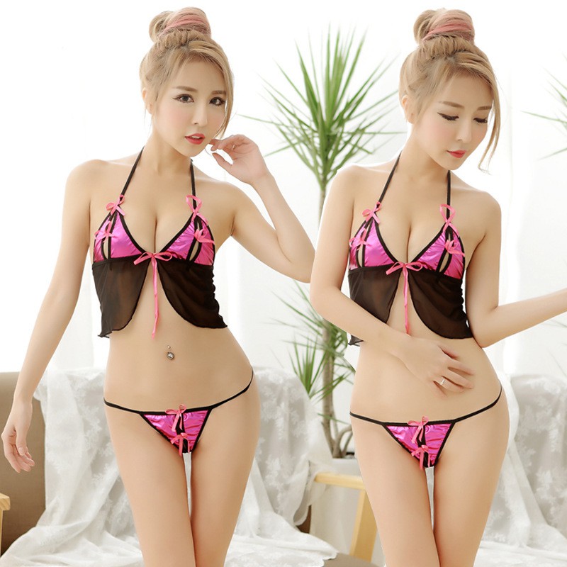 black pink bikini