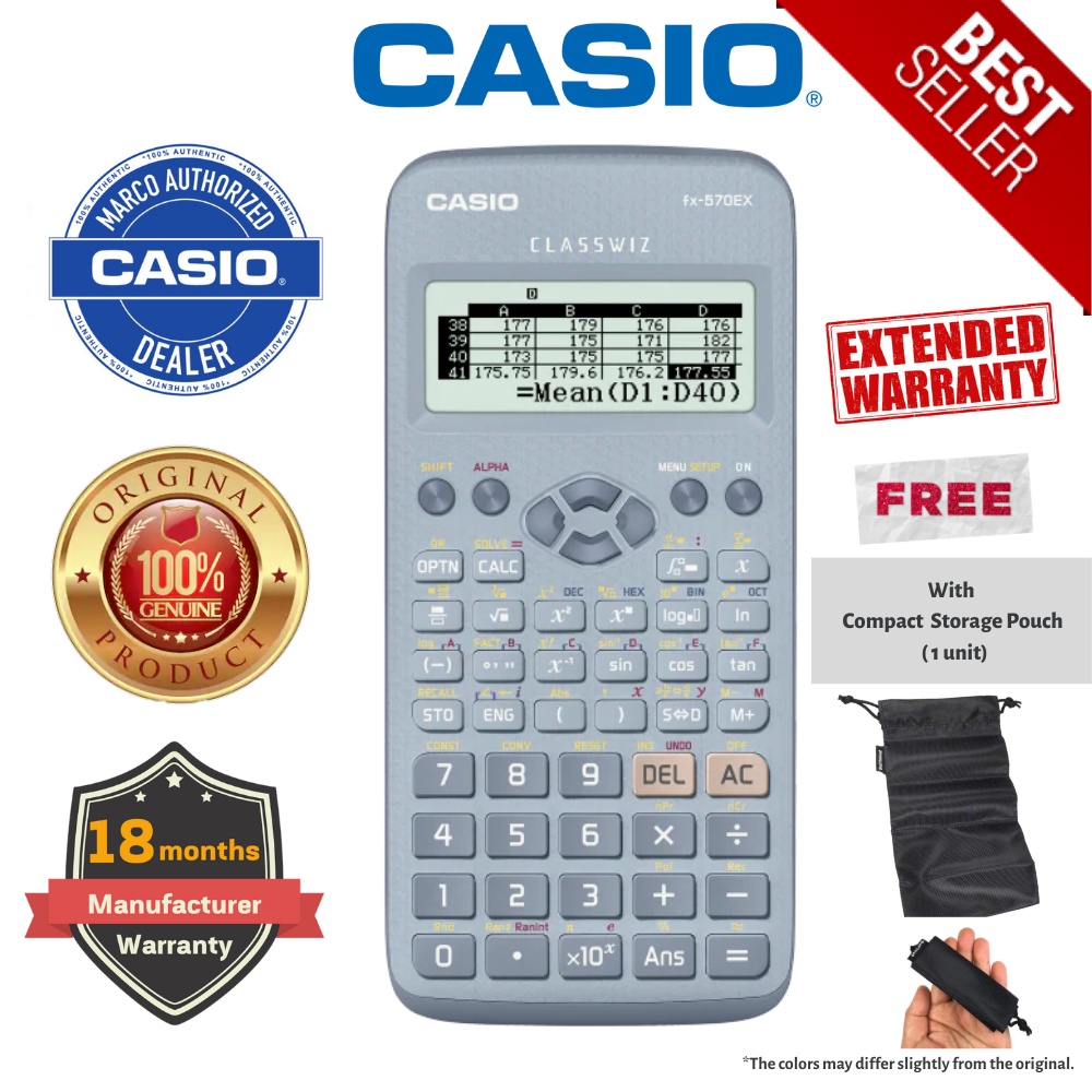 Genuine Casio FX570EXBU Blue ClassWiz Series Scientific Calculator