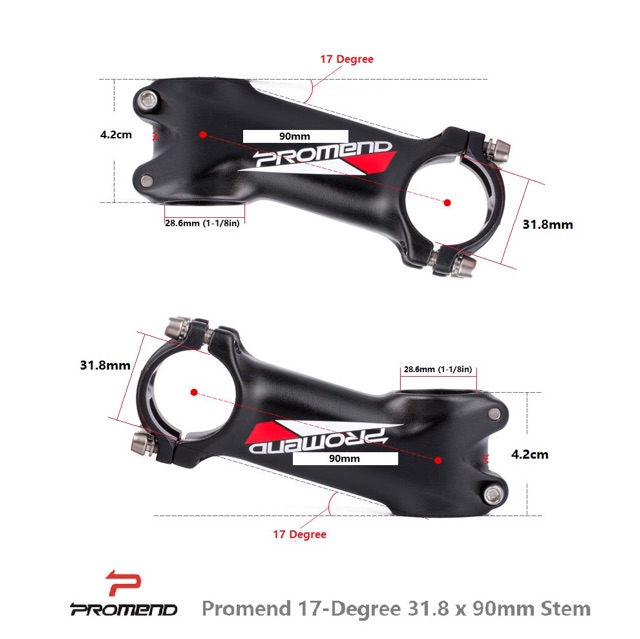 road bike stem 17 degree