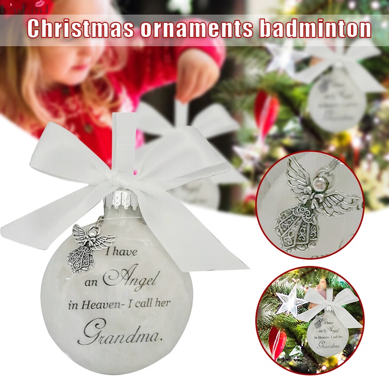 Christmas Memorial Ornament Feather Ball Angel Pendant Personalized メーカー再生品