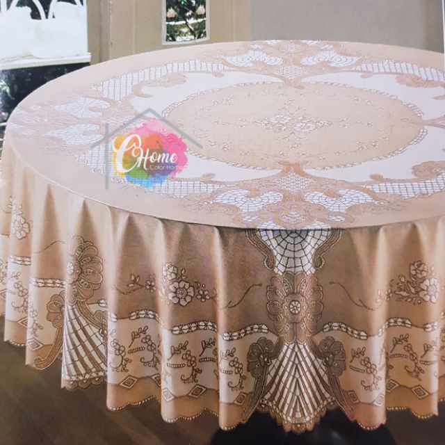 Alas Meja/Table Cloth Vinyl Lace PVC Meja 6 Kerusi Bulat ...