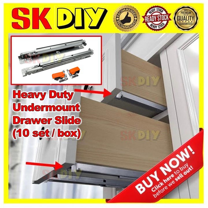 Heavy Duty Undermount Drawer Slide ( READY STOCK !! ) Shopee Malaysia