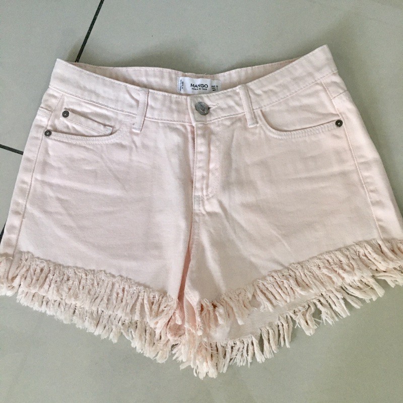 light pink jean shorts