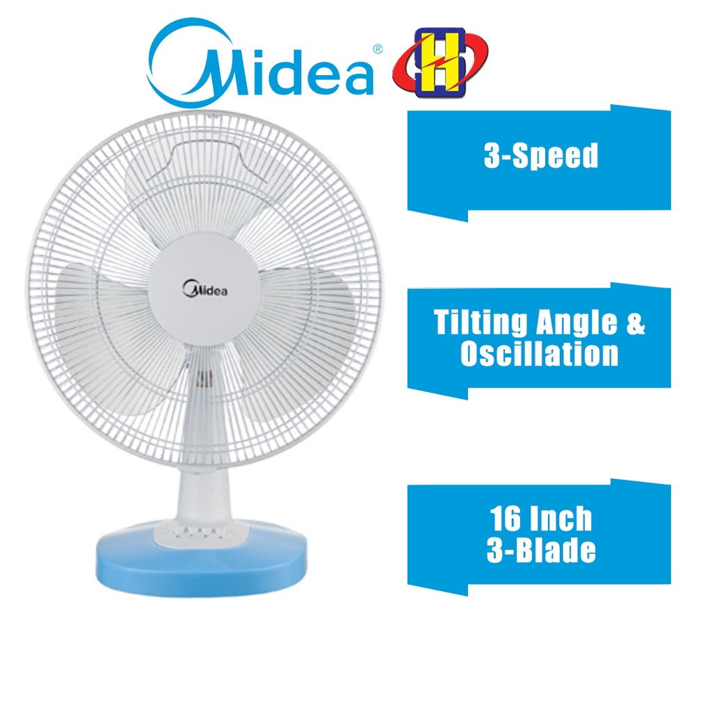 Midea Table Fan 16 Inch 3 Speed Desk Fan Mf 16ft15nb Shopee Malaysia