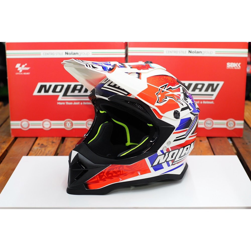 Nolan Helmet N53 Practice (22 Stoner Suzuka Metal White) Off Road