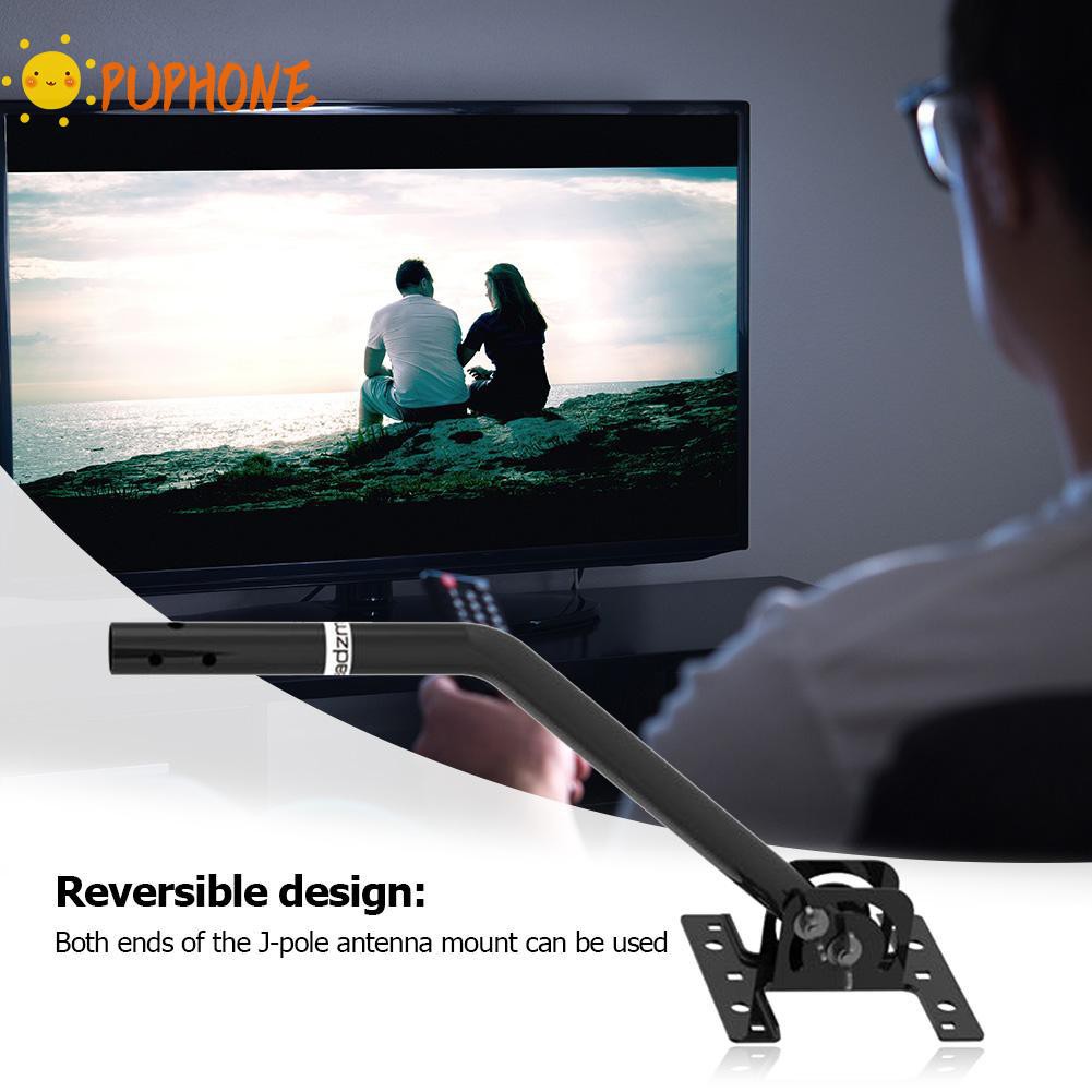 Leadzm G01 Universal 180°Adjustable TV Antenna J-Pole Aerial Bracket Black