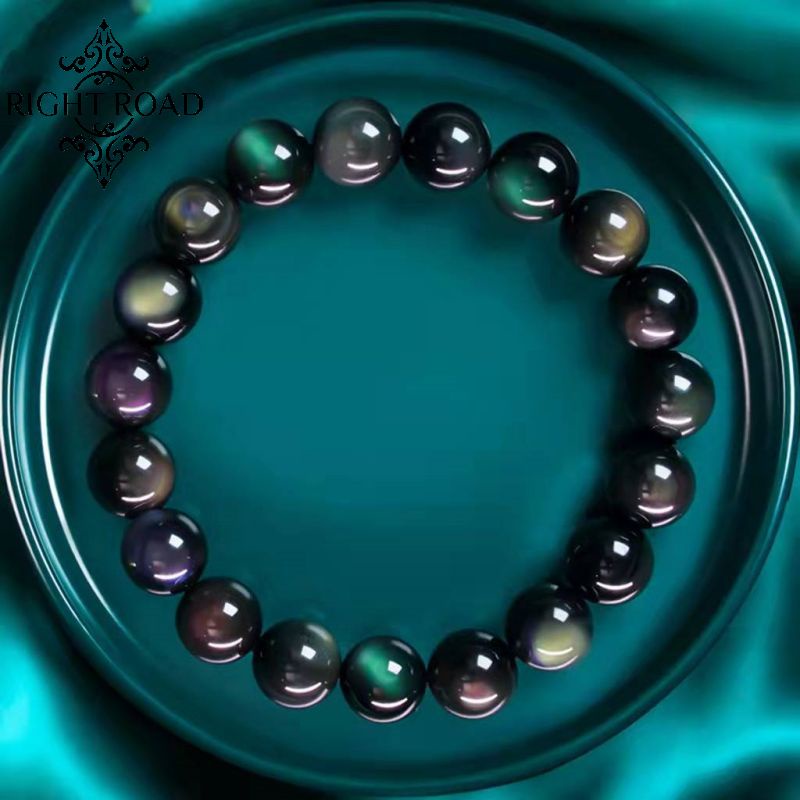 With certificate gelang Obsidian natural crystal bracelet string lucky