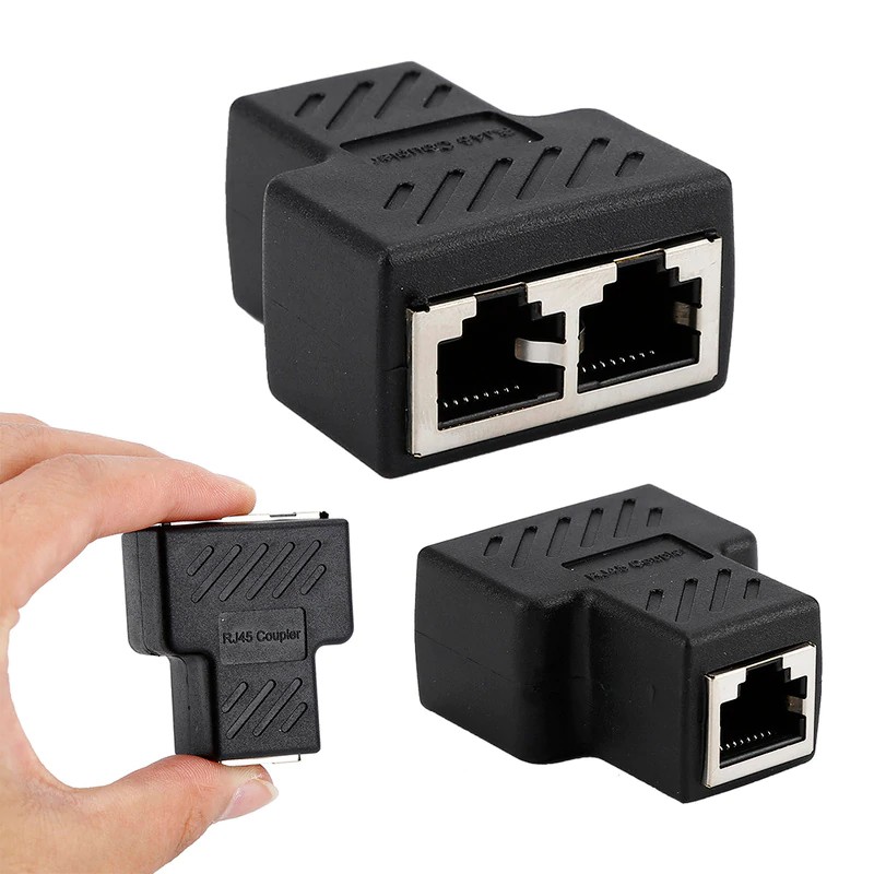 1 To 2 Ways LAN Network Cable RJ45 Female Splitter Connector