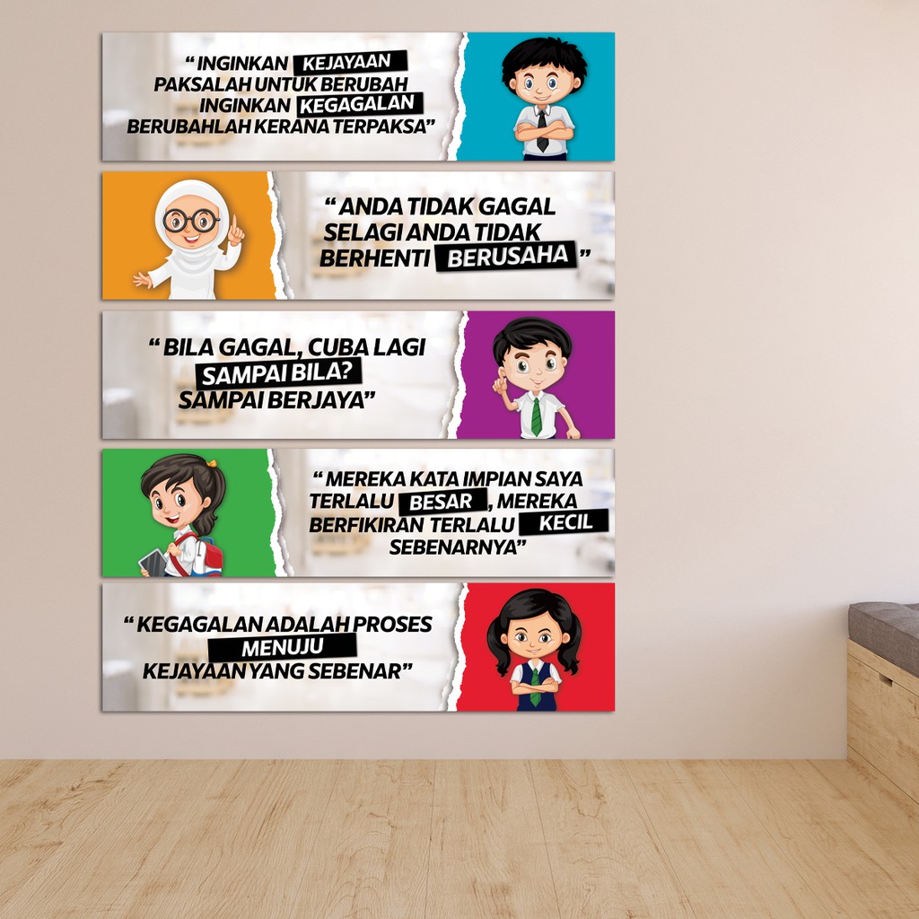 Set Poster Banner Kata Kata Motivasi Pelajar Untuk Hiasan Sekolah Dan Bilik Darjah Beam Shopee Malaysia