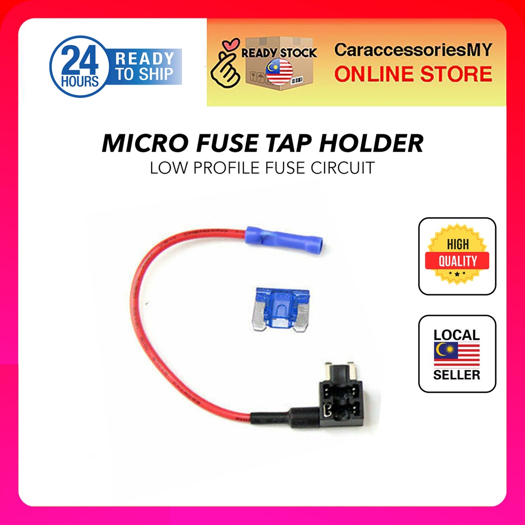 12V Fuse Add-a-circuit TAP Circuit Fuse Tap Low-Profile Micro Blade Fuse Holder with 15A Fuse dashcam hardwire kit
