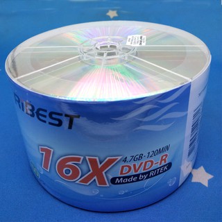 Ribest 50Pcs/pk DVD-R / DVD+R 16X 4.7GB 120Min