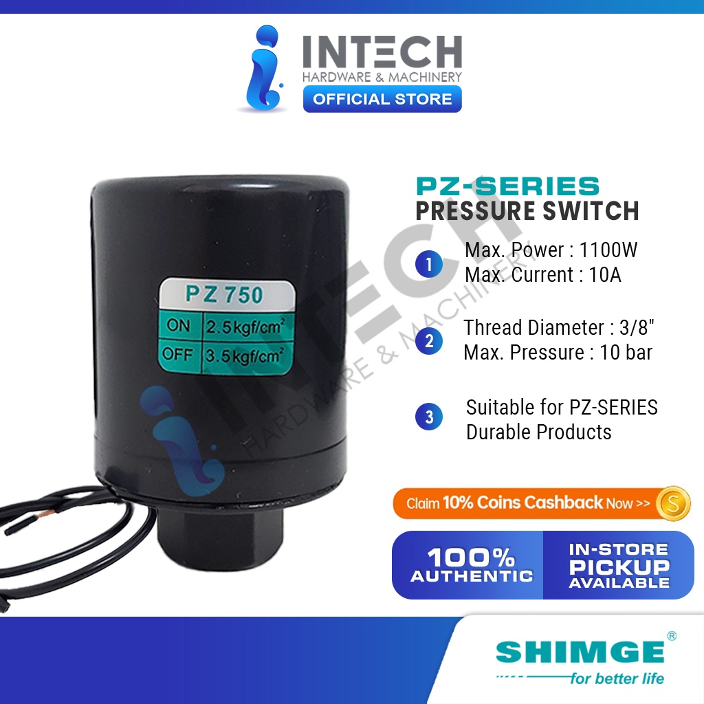 Shimge PZ-Series Pressure Switch | PZ125 /PZ250 /PZ370 /PZ550 /PZ750 ...