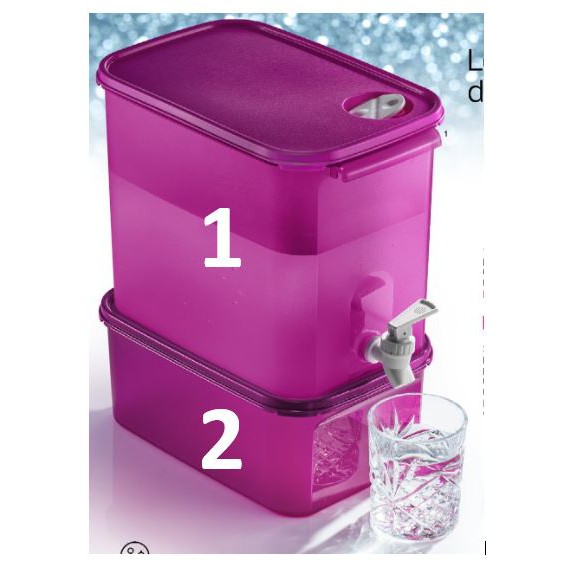 Tupperware Rectangular Water Dispenser 8.7L (1 pc) / Modular Mates Rectangular II 4.3L (1 pc - optional)