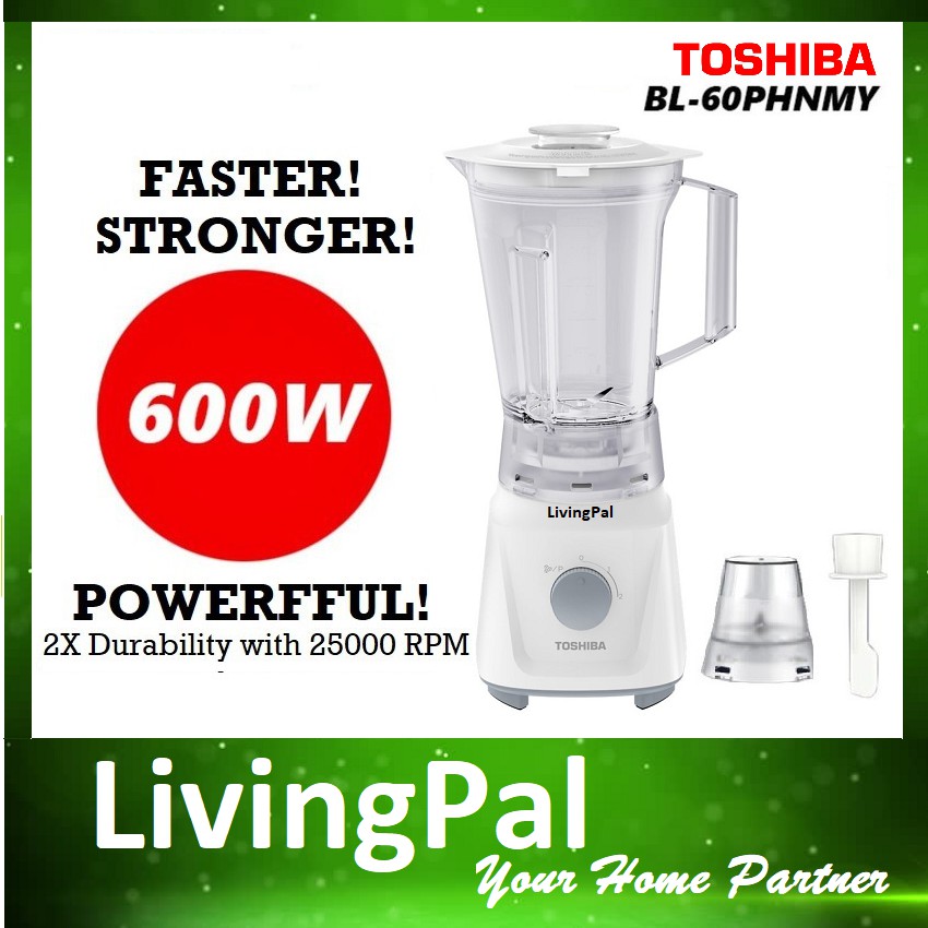 TOSHIBA TABLE BLENDER 600W BL-60PHNMY GRINDER mixer FRUIT JUICE CILI CHILI Livingpal