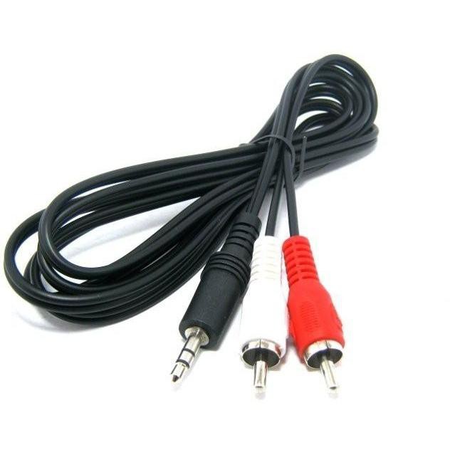 Audio 3 5mm Headphone Jack Male To 2 Rca Male Aux To Av Rca Cable 1 5 3 Meter Shopee Malaysia