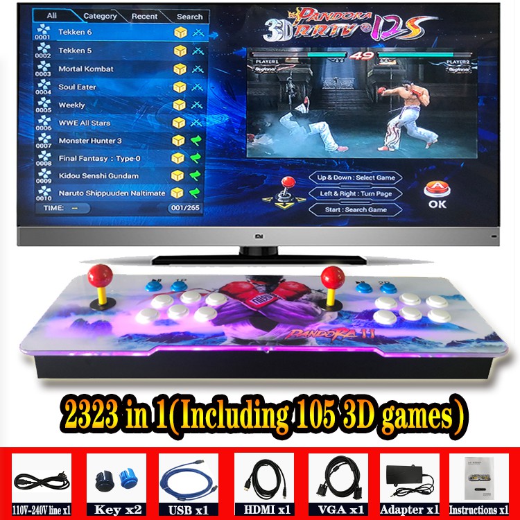 pandora treasure 3d box arcade game console game list