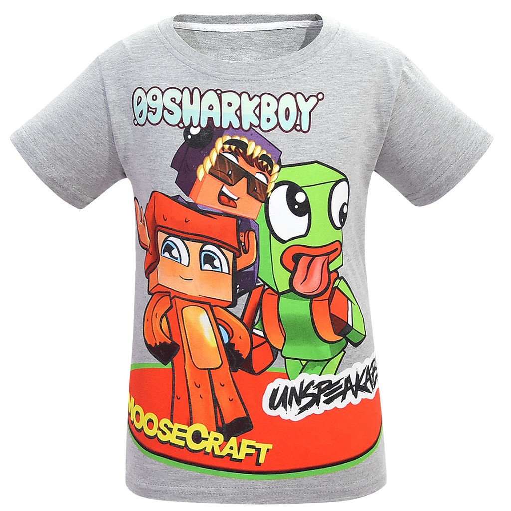 Cotton T Shirt Children 2019 Summer Short Sleeve Youtube Gaming Tops Tees Moosecraft Unspeakable 09sharkboy Kids Clothes Shopee Malaysia - how to get the elevens jumper shirt pants roblox youtube