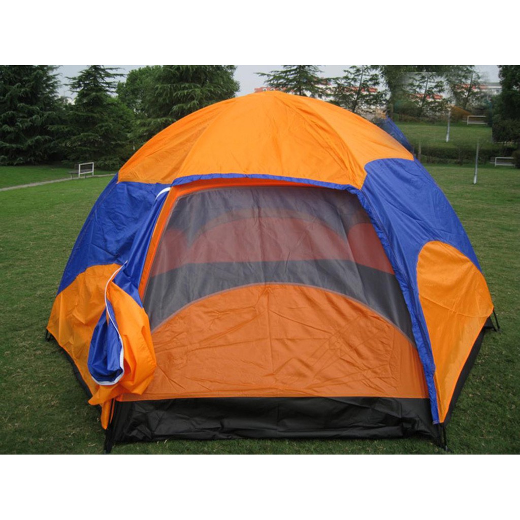 Oversized Double Layer Hexagonal Camping Tent 5-8 Person ...