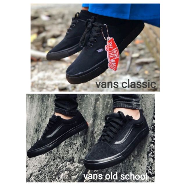 Sneakers Women Kasut Vans All Shoes Black Kasut Hitam Kasut Vans Era Classic Vans Old School All Black Ready Stock Shopee Malaysia