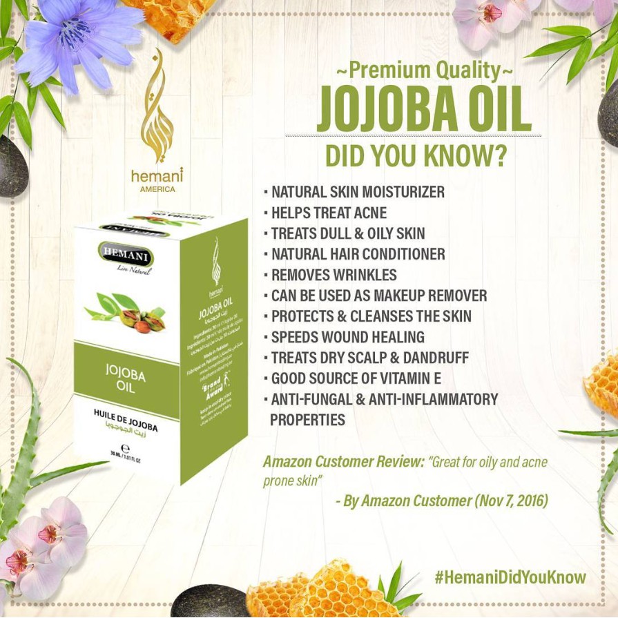 Hemani Jojoba Oil Minyak Jojoba 30ml Skin Hair Body Moisturizing Pure Cold Pressed Carrier Oil Ready Stock Shopee Malaysia