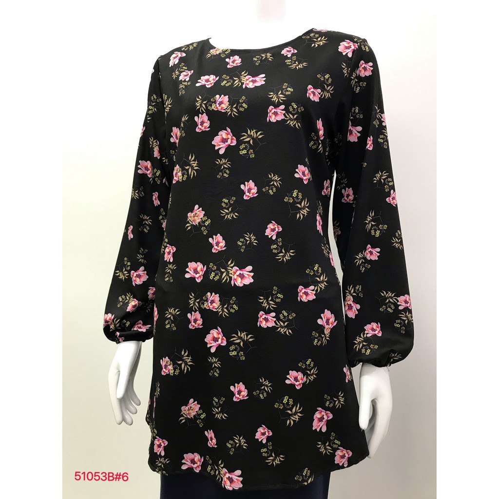 Nayla Z Baju  Blouse  Flora design  Long sleeve Lengan 