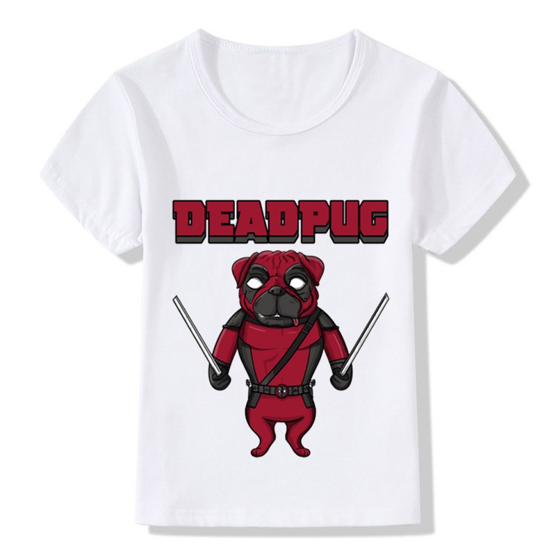 Children Fashion Punk Deadpool Pug Design Funny T Shirt Kids Baby Cool Clothes Shopee Malaysia - deadpool roblox kids t shirt