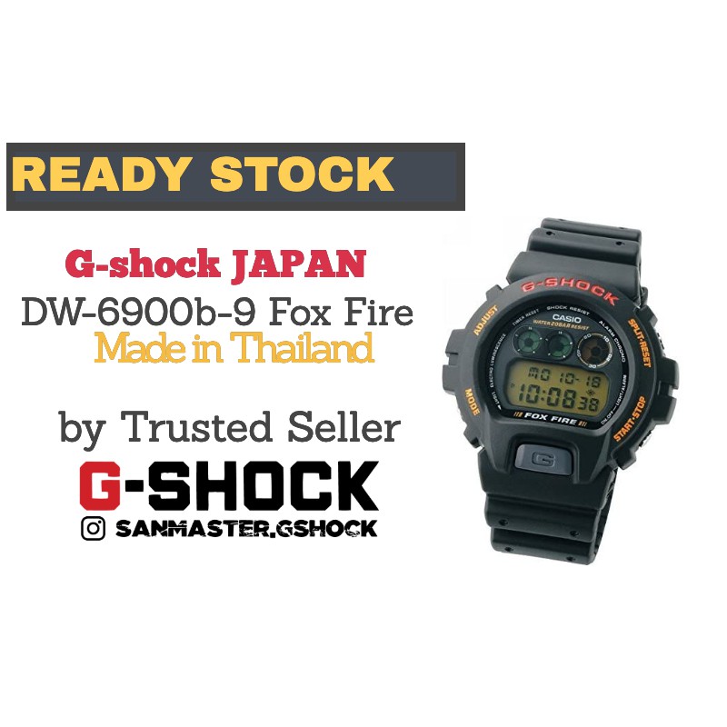 G Shock Dw 6900b 9 Fox Fire Japan Set Shopee Malaysia