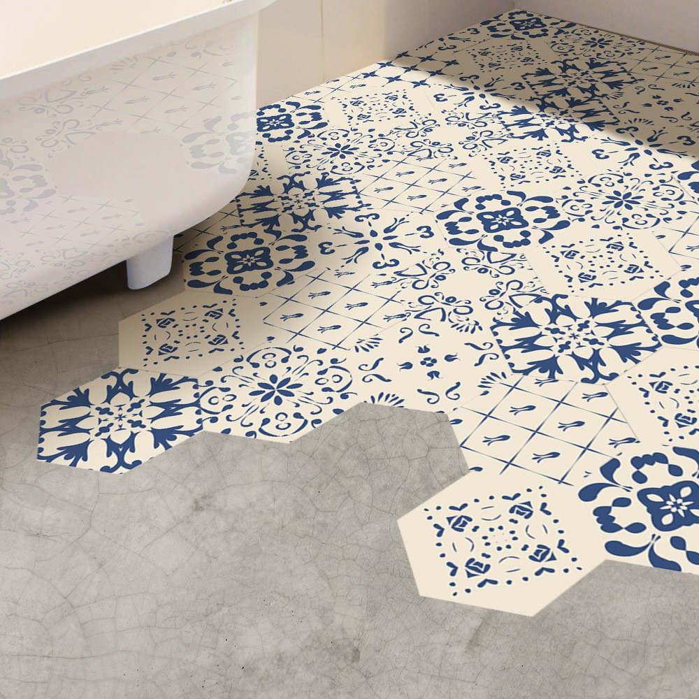 10pcs Waterproof Hexagonal Wall Tiles Sticker Living Room Floor