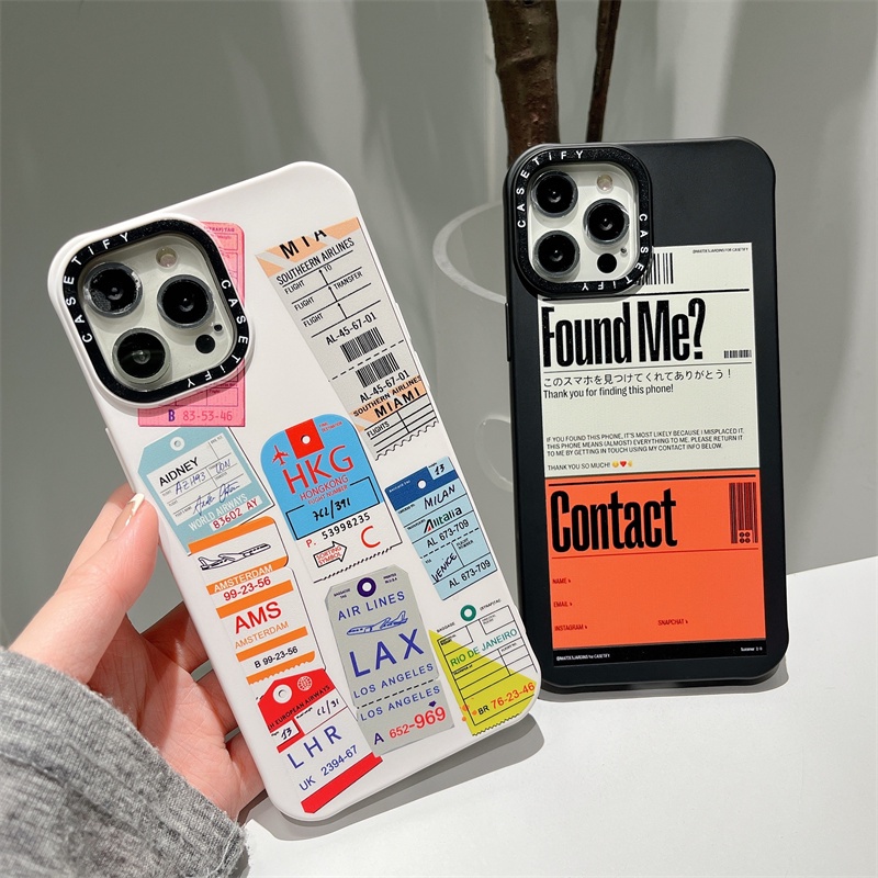 CASETiFY【Plane Ticket】Soft Liquid Silicone TPU Case iPhone For 14 Pro Max 13 Pro Max 12 11 Pro Max XR X XS MAX 7/8 Plus High quality Shockproof Cover