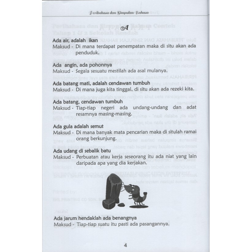 BAHASA MALAYSIA PERIBAHASA DAN SIMPULAN BAHASA CONTOH (TAHAP 1&2)