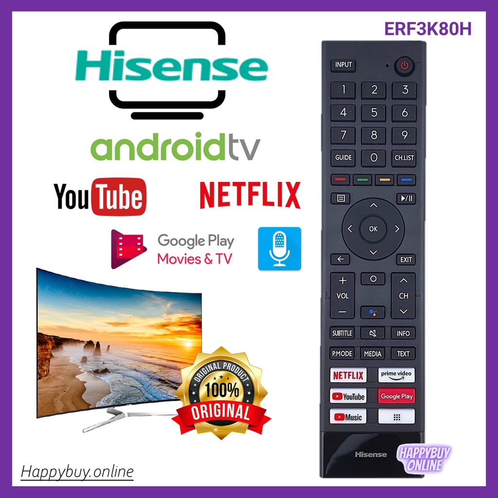 Hisense Android Smart TV Remote Control ERF3K80H Hisense Youtube ...