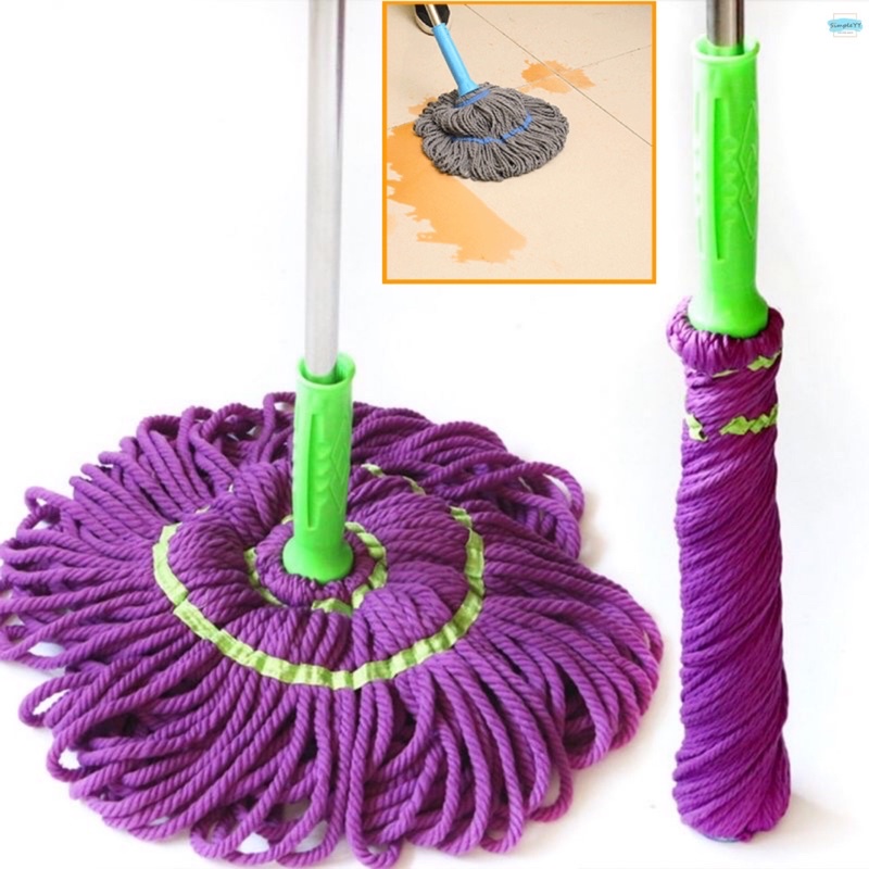 Floor mop Mop lantai Twist mop Hand free self wringing squeeze spin mop