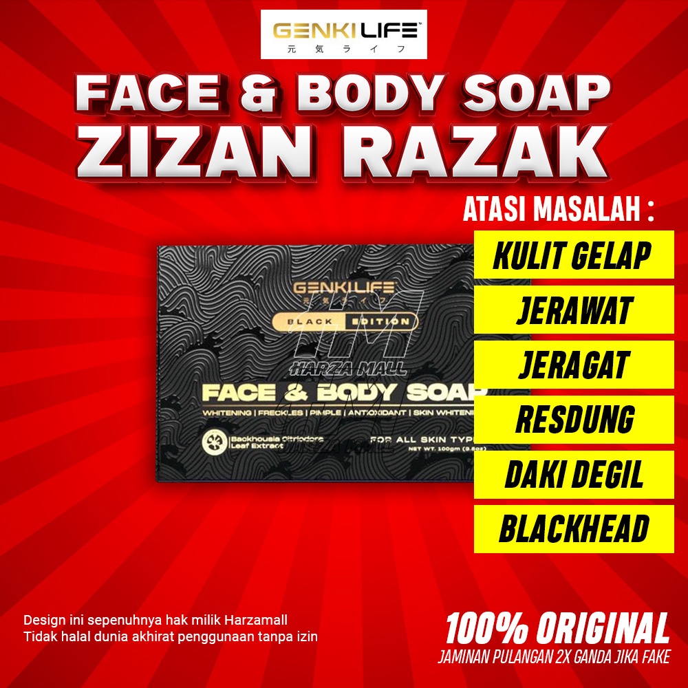 [ 100% ORIGINAL ] GENKILIFE Soap Zizan Razak Genkilife Untuk Kulit Cerah Jerawat Resdung Kulit Gatal Jeragat Bau Badan