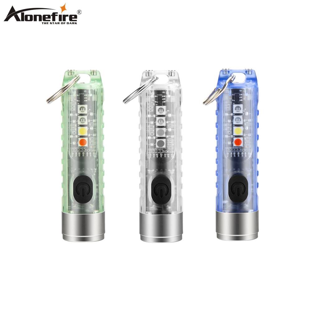 Alonefire S11 Powerful Mini Keychain Light LED Flashlight SST20 UV