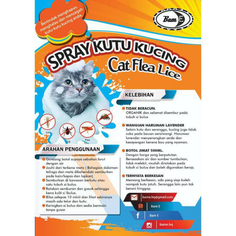 Bam E Spray Ubat Kutu Kurap Kucing Organic 500ML bathless Shopee -
sabun cegah kutu kucing