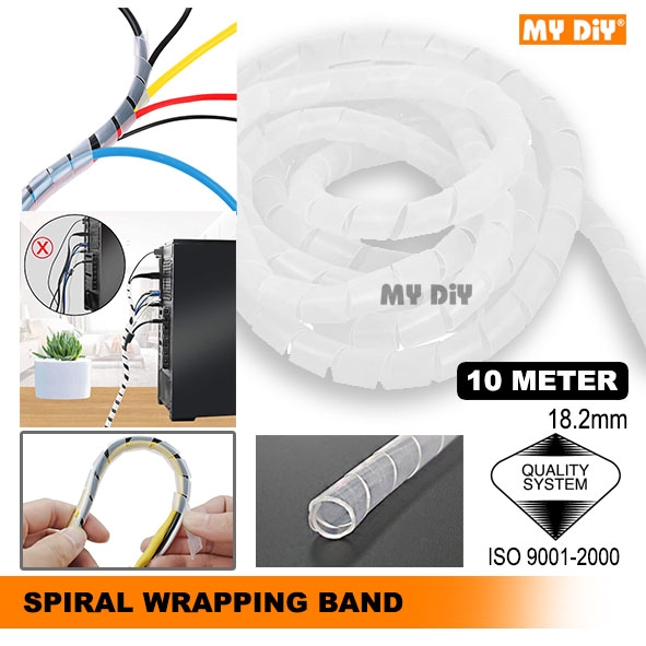 Mydiyhomedepot Spiral Wrap 10 Meter Wire Wrap Cord Spiral Wrapping Band Available Size In