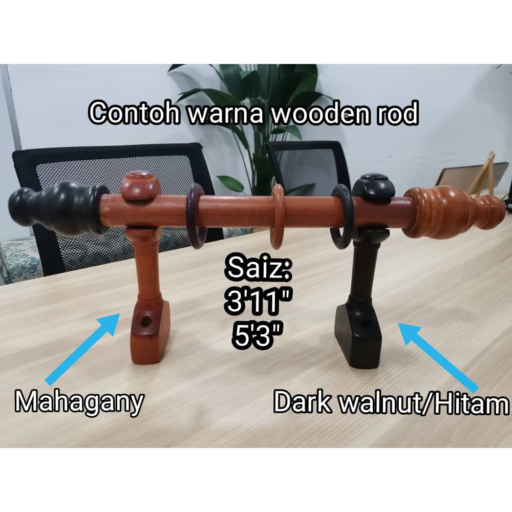 Wooden Rod Curtain /Kayu Langsir Solid/ Kayu Langsir eyelet 28mm