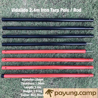 Threaded Connection 1Pcs Tarp Shelter Canopy Tent Awning 28mm Support Poles 2.4M 