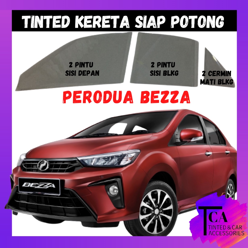 PERODUA BEZZA 4 Pintu Siap Potong Tinted Hitam UV (Gelap 30% 50% 65% 80 ...