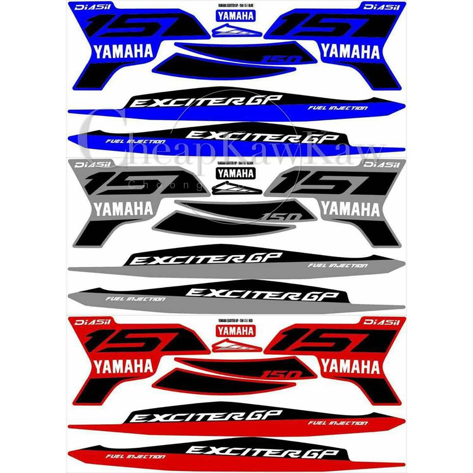 Y15ZR Exciter GP 150 (5) Body Sticker - Blue / Black / Red - READY ...