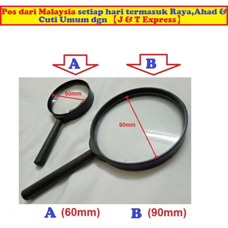 Kanta Pembesar Magnifier Magnifying Glass Handheld School Rabun Tua Reading Baca