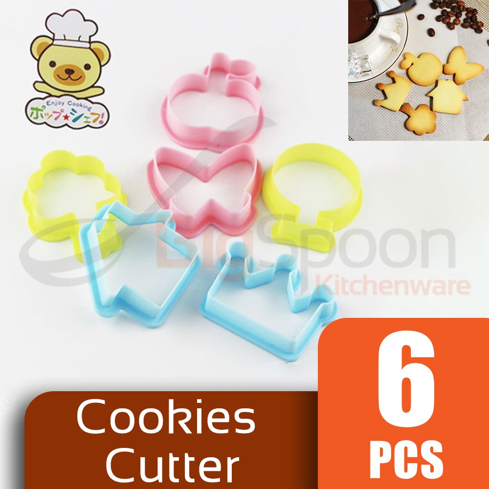BIGSPOON ECHO! Plastic Cookies Cutter Biscuits Cutting Mould 6-PCS Set
