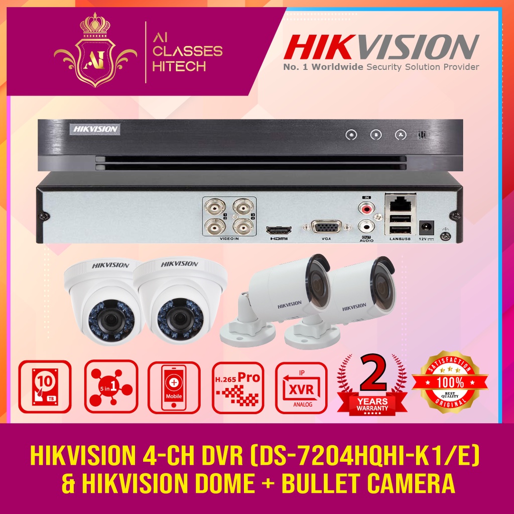 Hikvision Ds 74hqhi K1 E Set 4 Ch Cctv Dvr With Ds 2ce16d0t If Outdoor And Ds 2ce56d0t Ipf Indoor 3 6mm 2mp Camera Shopee Malaysia