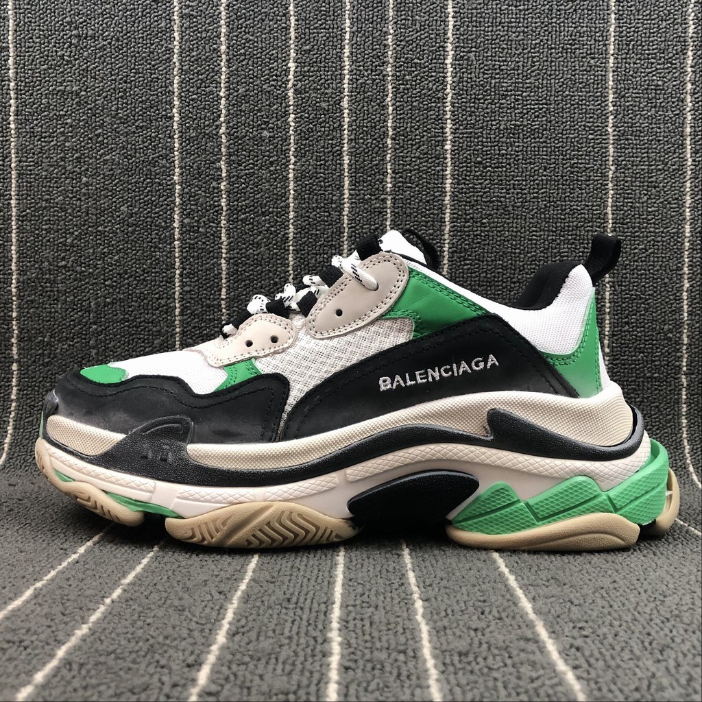 balenciaga triple s green white