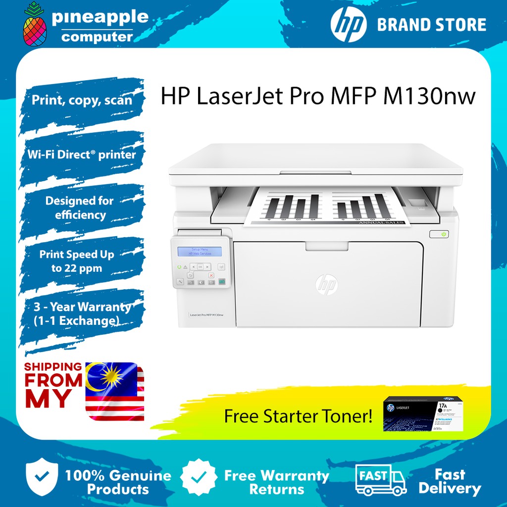 Win A Ps5 Hp Laserjet Pro Mfp M130nw Monochrome Black Laser Printer G3q58a Shopee Malaysia