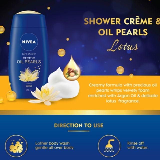 Nivea Shower Creme & Oil Pearl Lotus (250ml) Shopee Malaysia