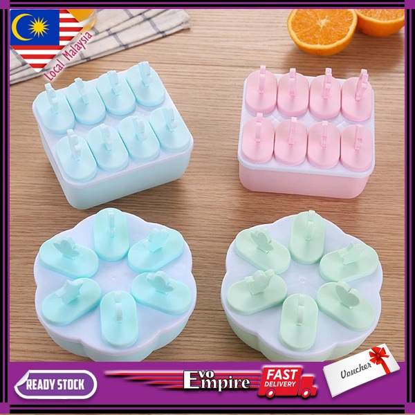 EVO EMPIRE DIY Ice Cream Molds Fruit Ice Cube Tray Food Safe Popsicle Maker Homemade Freezer