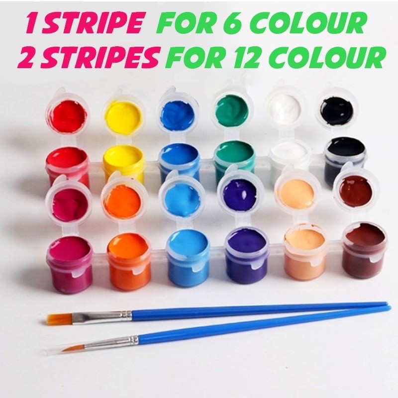 Acrylic Paint set 6 in 1 strip 12ml single strip Shopee Malaysia