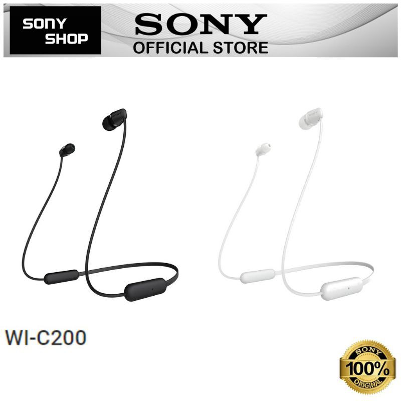 Sony WI-C200 Wireless In-ear Earphones Headphones with Magnetic Earbuds Supports Siri & Google Assistant